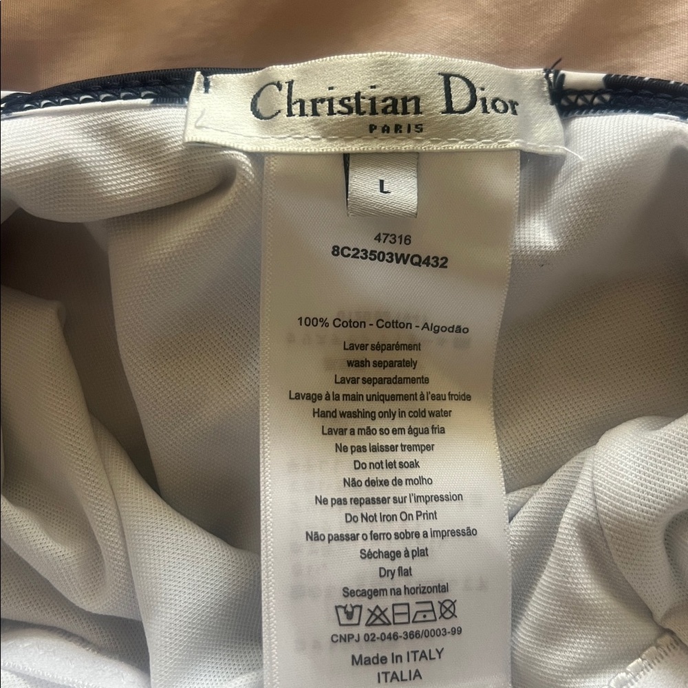 Dior Blue and White Logo One-Piece Swimsuit - Picture 3 of 3
